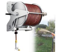 Carrello Avvolgitubo Tubo Giardino Acciaio Inox Portatile T1-20m