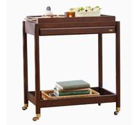 Carrello Bar In Legno Massello In Stile Vintage, Carrello Portaoggetti Sottile Con Ruote A 2 Livelli, Carrello Portaoggetti Per Cucina E Catering, Carrello Portabottiglie Di Alta Qualità Per La Cucin