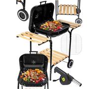 Carrello Barbecue a Carbone Carrello Barbecue Ripiani Barbecue da Giardino Ca...