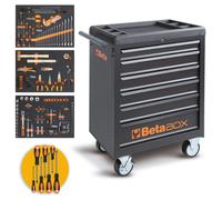 Cassettiera mobile con 6 cassetti e assortimento di 196 utensili universali BW C