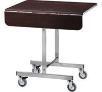 CARRELLO BREAKFAST QUADRATO cm80x80x80H pieghevole wengé e acciaio Professionale