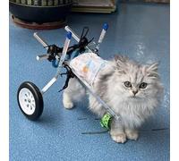 Carrello Cani Disabili Piccola Sedia a Rotelle per Gatti per Zampe Posteriori, Veicolo di Supporto per L'anca Paralizzata, Auto per Cani a 2 Ruote Regolabile con Zampe Posteriori Disabili Che Camminan