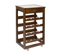 Carrello cantinetta in legno massello LANDHELL Noce