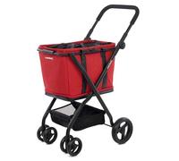 Carlett - Cube S Rouge Rubis | Carrello da Corsa con Abnehmbarer Aufbewahrungstasche | Einkaufstasche, Che può Essere trasportato in Una Borsa | Schnelles e compatte