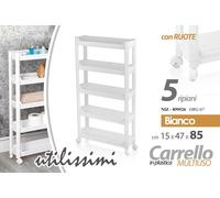 CARRELLO CARRELLINO MULTIUSO CUCINA BAGNO SALVASPAZIO SLIM 5 RIPIANI 854715 cm