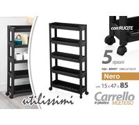 Carrello Carrellino Multiuso Mobile Portaoggetti CUCINA BAGNO 5 Ripiani 854715