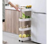 Carrello Carrellino Slim Salvaspazio Cucina Bagno Ripostiglio 4 Ripiani e 4Ruote