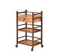 Carrello, carrello di bellezza, veicoli per riciclaggio, organizer con 1 cassetto bloccabile, carrello a rullo, cestino portaoggetti e rack per attrezzi, rovere bianco