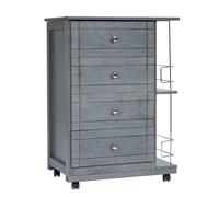 Carrello Cassettiera GIADA con PORTABOTTIGLIE con piano in ceramica GRIGIO