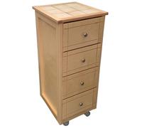 Carrello cassettiera GIADA Mini con piano in piastrelle e legno Naturale