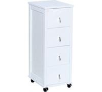 Carrello cassettiera POKERINO in legno a 4 cassetti BIANCO
