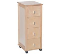 Carrello cassettiera POKERINO in legno a 4 cassetti NATURALE