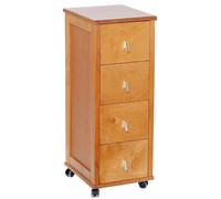 Carrello cassettiera POKERINO in legno a 4 cassetti ROVERE