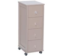 Carrello cassettiera POKERINO in legno a 4 cassetti TORTORA