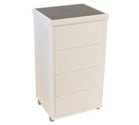 Carrello cassettiera salvaspazio LANDHELL in faggio e cassetti BIANCO