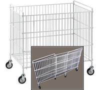 Carrello cesto contenitore pieghevole in ferro plastificato cm.80x51xh72 cestone