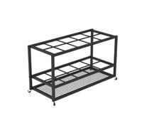 Carrello/Cesto porta-tappetini da yoga su ruote, organizer mobile da pavimento per tappetini, rulli in schiuma e attrezzatura per la mobilità(Black,95 x 40 x 50 cm)