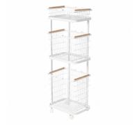 Carrello con Cestini a Rete Slim Carrellino Multiuso Compatto per Dispensa