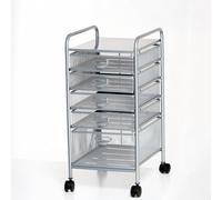 Carrello con maniglia - Carrello portaoggetti con 5 cassetti con ruote bloccabili per ufficio, camera da letto, biblioteca e camera dei bambini, bianco per una facile mobilità