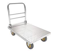 Carrello con piattaforma piatta resistente, carrello pieghevole in acciaio con ruote per una facile conservazione, carrello per casa, ufficio, magazzino e attività di trasloco pesanti