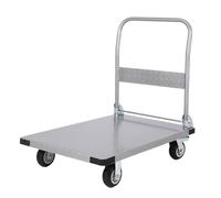 Carrello con piattaforma pieghevole resistente, capacità 907 kg, carrello in acciaio con ruote in gomma da 10,2 cm, carrello a mano a pianale per casa, ufficio e magazzino, 101,6 x 61 cm
