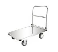 Carrello con piattaforma resistente, carrello a pianale per un facile trasporto e sollevamento pesante, con maniglia e strisce paraurti