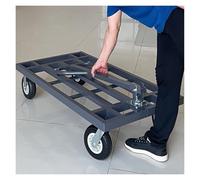 Carrello con piattaforma resistente con rotazione a 180° e maniglia pieghevole, grande carrello a mano a pianale piatto per magazzini, costruzioni, traslochi e uso commerciale