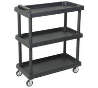 Carrello con ruote in acciaio e ripiani regolabili 75 x 37,5 x 92 cm.