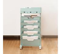 Carrello con ruote, libreria alta e stretta con ruote bloccabili e libreria mobile a 3 cassetti, per aule e studio in ufficio