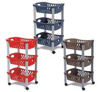 Carrello Otello 3 Rripiani Colore Blu 30X40X70H Multiuso Portafrutta C/Ruote