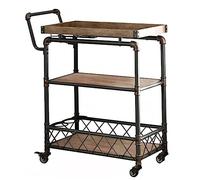 Carrello con Ruote Portatutto Carrello Mobile per Servizi di Bevande A 3 Livelli Carrello per Torte Carrello da tè Carrello da Pranzo in Ferro con Credenza A Spinta Manuale Cucina Arredamento