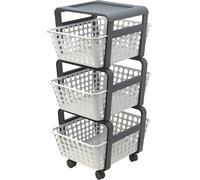 Carrello con Ruote Portatutto Modula, Carrello Portaoggetti a Tre Piani