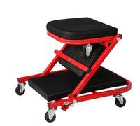Carrello con Sgabello Imbottito Lettino con Seggiolino Basso Profilo per Garage