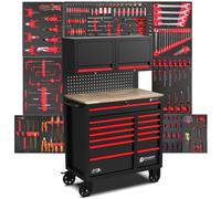 Carrello Con Strumento Vagone Attrezzi Riempito Cassetta Attrezzi 11 Cassetti