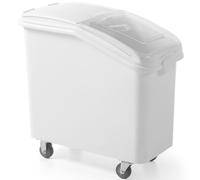 HENDI Carrello per ingredienti, Amerbox, contenitore di stoccaggio per ingredienti secchi, trasporto porta farina, zucchero, sale, cereali, riso, 82L, 355x720x(H)600mm, bianco, polipropilene
