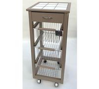CARRELLO CUCINA IN LEGNO CON CASSETTI RUOTE SALVASPAZIO PORTAPANE PORTAFRUTTA