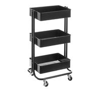 Carrello Cucina Multiuso Metallo Con Ruote 3 Ripiani Salvaspazio P36xL43xH78