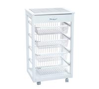 Carrello Cucina Portafrutta con Cassetto Portaoggetti BIANCO