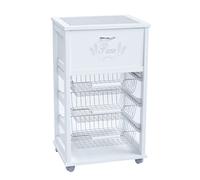 Carrello cucina portafrutta con portapane LACCATO BIANCO