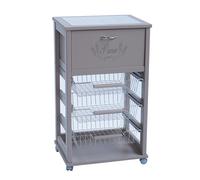 Carrello cucina portafrutta con portapane LACCATO TORTORA