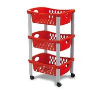 CARRELLO CUCINA SALVASPAZIO OTELLO 3 RIPIANI PORTAFRUTTA/VERDURA-ROSSO/VERDE/BLU