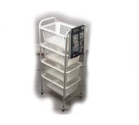 Carrello Da 4 Cesti Miami In Acciaio Inox E Plastica Bianco