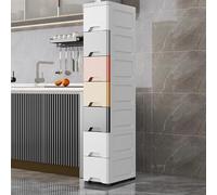 Carrello da bagno a rullo stretto, carrello salvaspazio, durevole e resistente all'usura, ideale per piccoli spazi come cucine e bagni