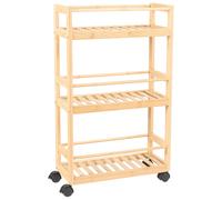 Carrello da bagno in bambù a 3 livelli di design in legno chiaro Quintay