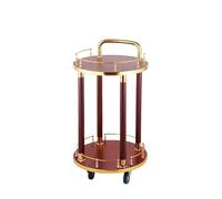 Carrello da bar a 2 ripiani, carrello da portata con ripiani, struttura in legno massiccio e metallo, carrello da cocktail art deco con accenti dorati, ruote bloccabili, per casa, cucina e ristorante