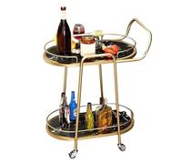 Carrello da bar a 2 ripiani con ruote, per cucina, per bevande, uso domestico ed esterno, elegante per soggiorno e camera da letto (B)