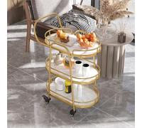 Carrello da bar a 3 livelli con ruote bloccabili, mini carrello per liquori per vino, bevande, feste, cucina di casa e servizio da bar, soluzione elegante e funzionale