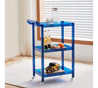 Carrello da bar a 3 ripiani in acrilico con ruote e maniglia, contenitore trasparente per cucina, sala da pranzo e spazio abitativo, decorazione elegante e funzionale per la casa
