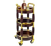 Carrello da bar a 3 ripiani, in legno e metallo, con 4 ruote, versatile carrello da portata per tè e sala da pranzo, elegante ripiano da cucina