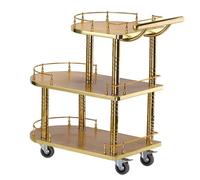 Carrello da bar for vino a 3 livelli, carrello mobile in ferro battuto con deposito pasti e vagone ristorante for bevande